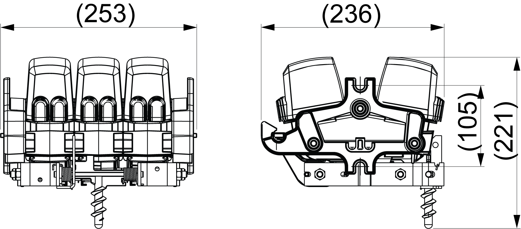 оборудование SZ160.3 Рубильник мачтовый Al/Cu 2x(16-120) мм², 3 полюса ЭНЕРВИК электротехника