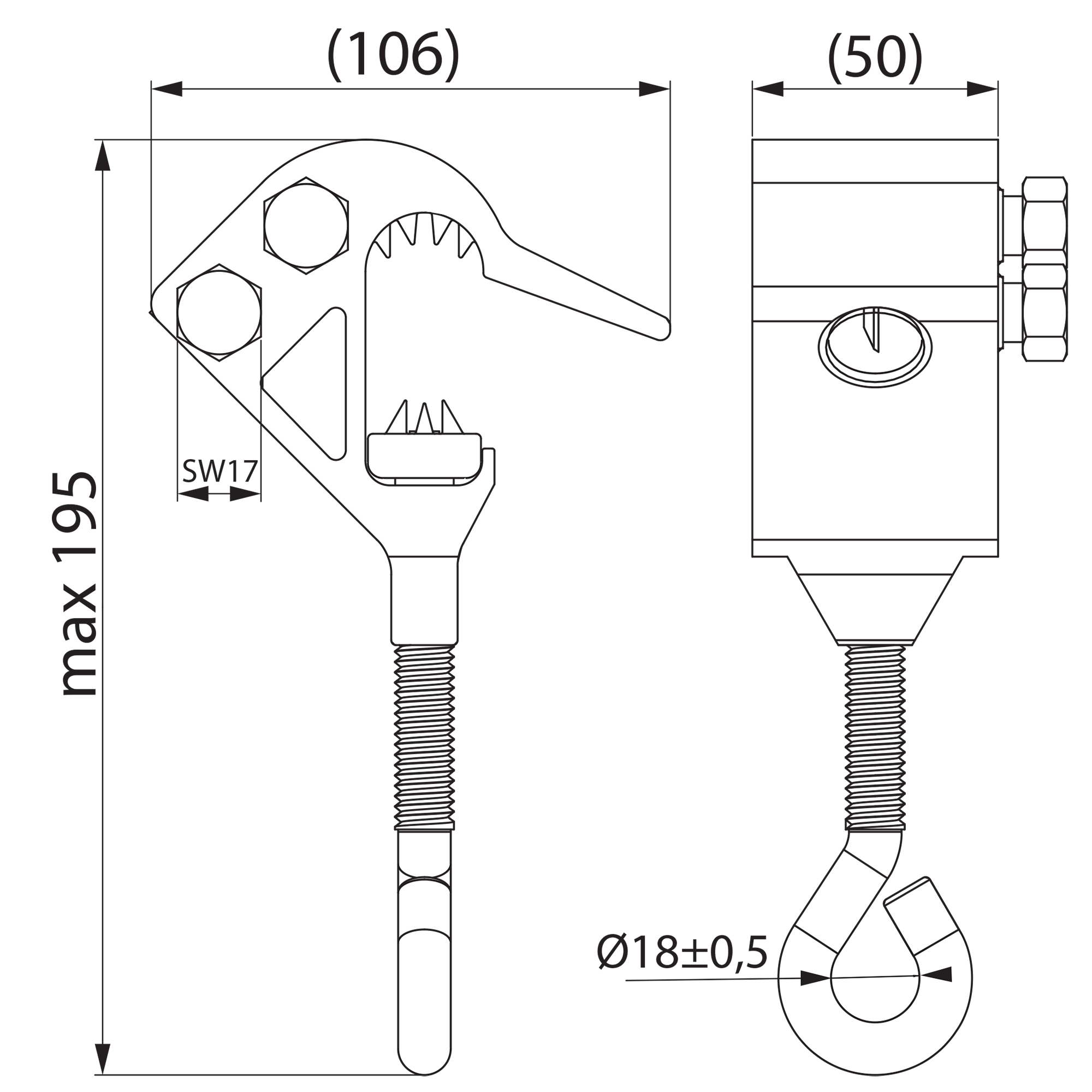оборудование SLW36R Зажим оперативный ответвительный Al 35-150 мм² ЭНЕРВИК электротехника
