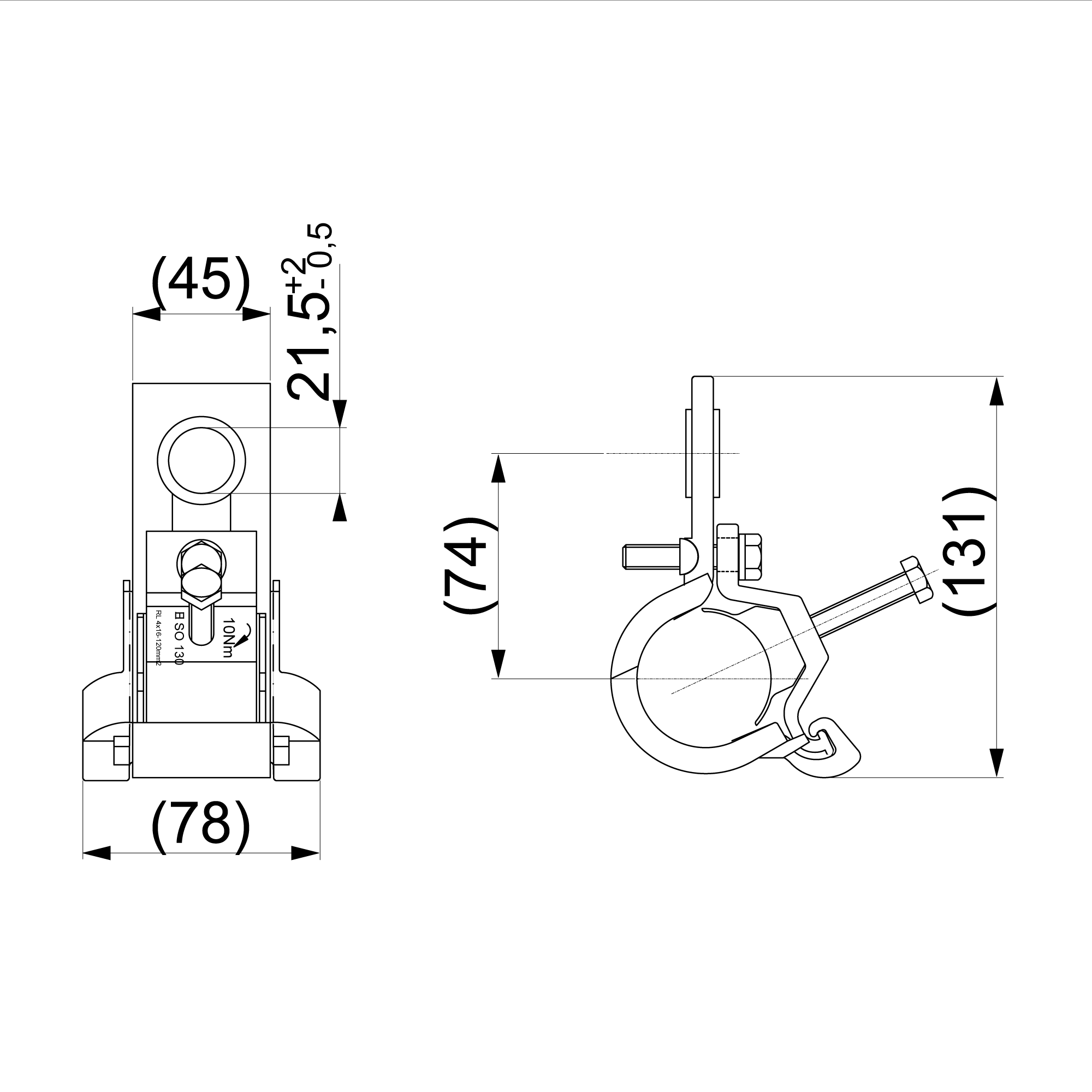 оборудование SO130R Зажим поддерживающий 2-4x(25-120) мм² ЭНЕРВИК электротехника