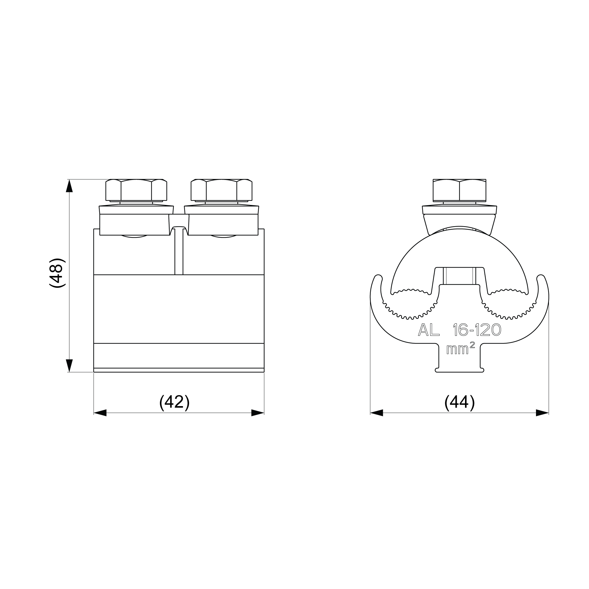 оборудование SL4.21R Зажим плашечный Al 16-120 мм² / Al 16-120 мм² ЭНЕРВИК электротехника