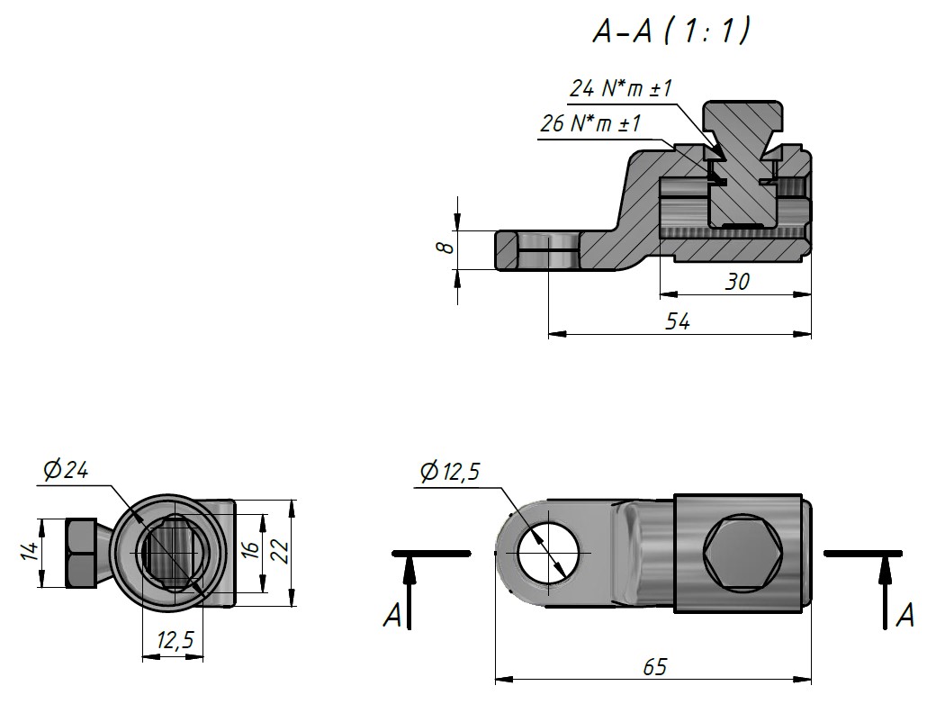 оборудование LUG16-95LVTINR Наконечник со срывными головками Al/Cu 16-95 мм² ЭНЕРВИК электротехника