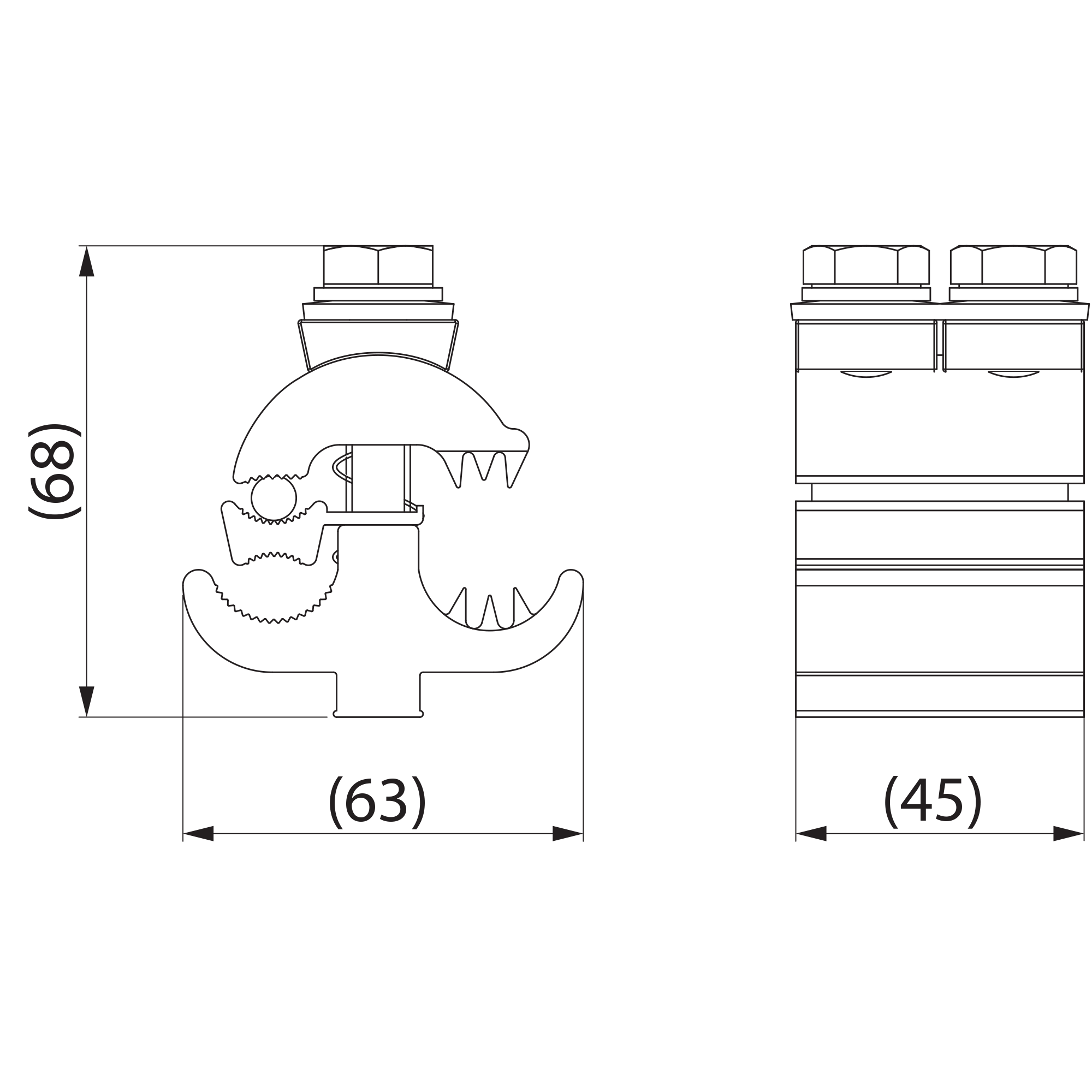 оборудование SEW20R Зажим прокалывающий переходный Al 35-157 мм² ЭНЕРВИК электротехника