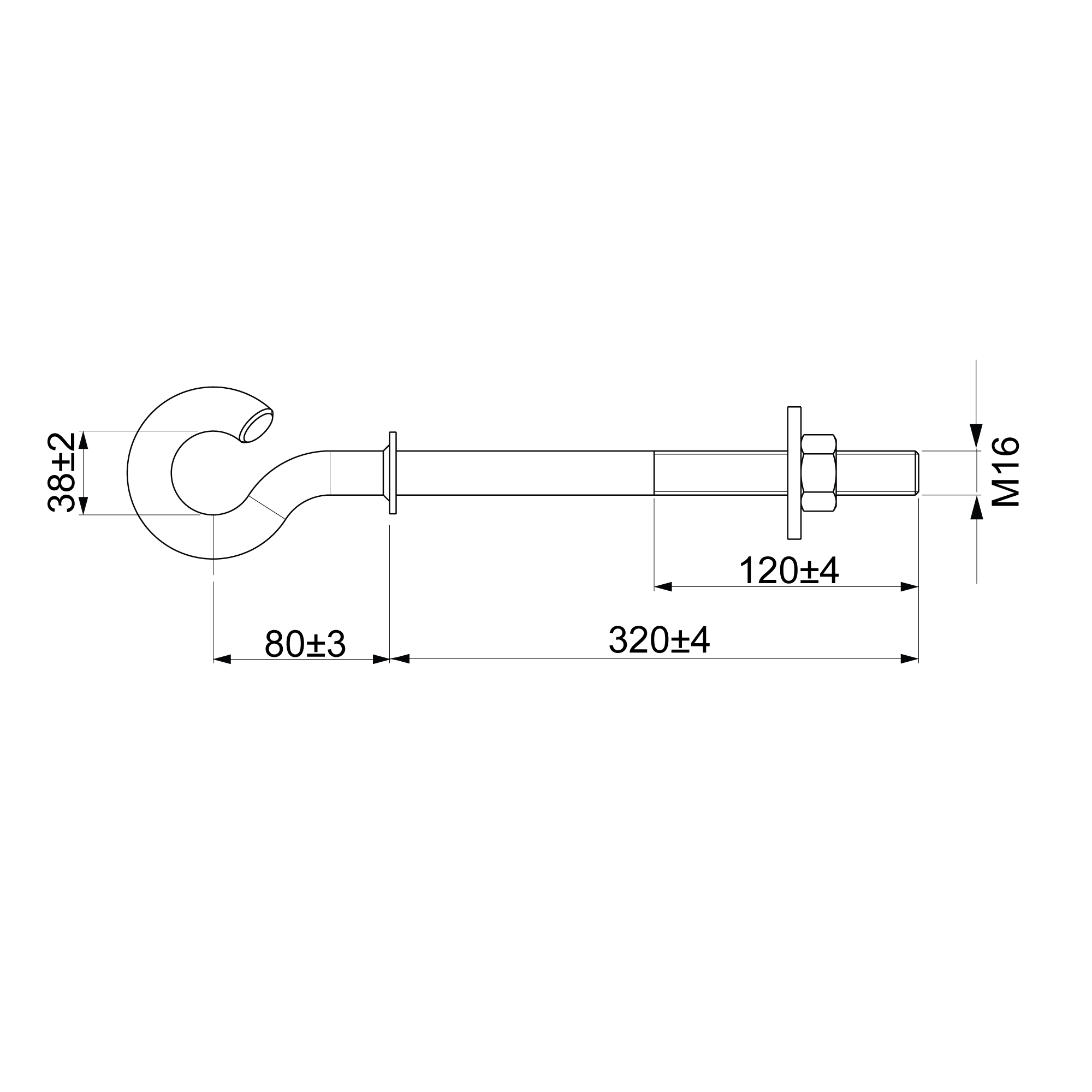 оборудование SOT21.216R Крюк M16, L=320,сквозной ЭНЕРВИК электротехника