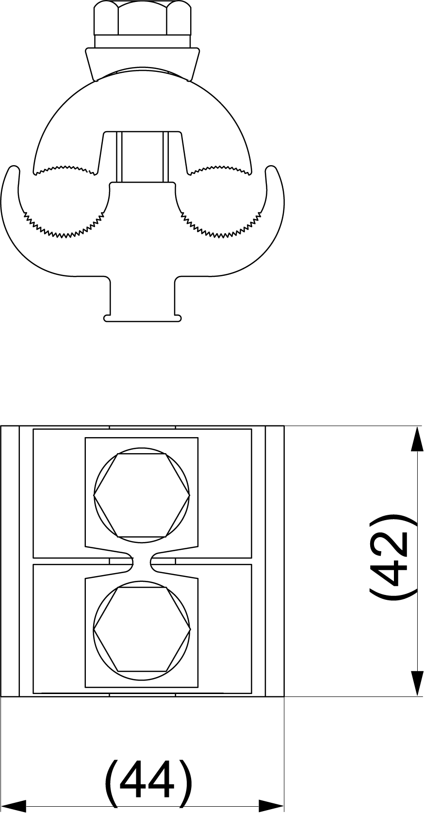 оборудование SL4.26R Зажим плашечный Al/Cu 16-120 мм² / Al/Cu 16-120 мм² ЭНЕРВИК электротехника
