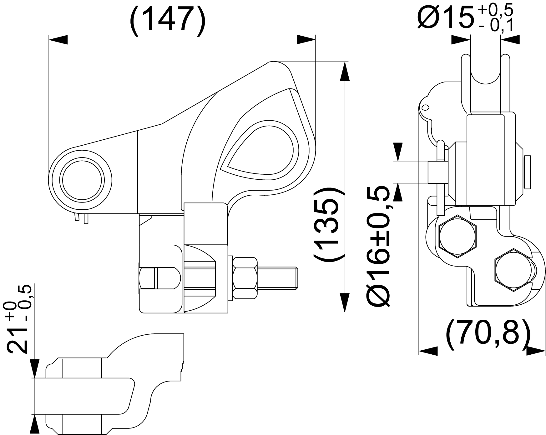 оборудование SO85R Зажим анкерный ø6-14.9 мм (СИП-3 35 - 150 мм²) ЭНЕРВИК электротехника