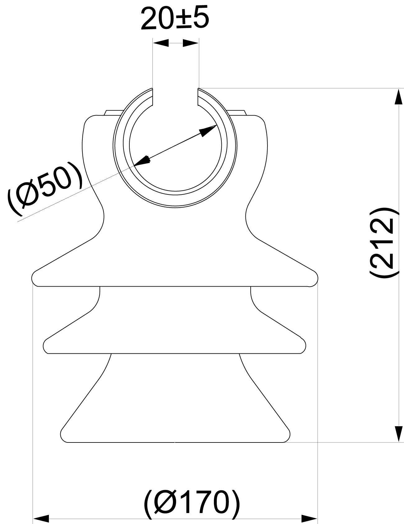 оборудование SDI37R Изолятор штыревой фарфоровый 24 кВ, с втулкой для раскатки ЭНЕРВИК электротехника