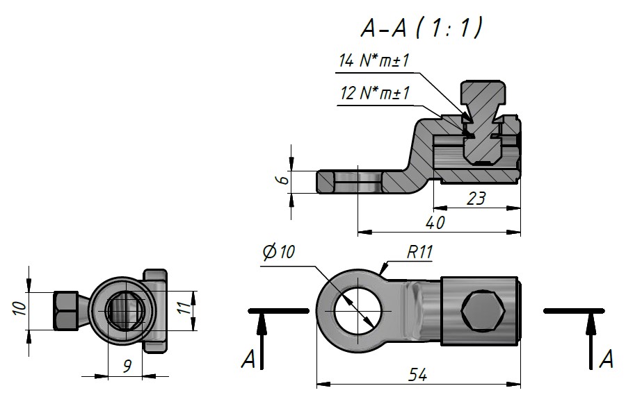 оборудование LUG6-50LVTINR Наконечник со срывными головками Al/Cu 6-50 мм² ЭНЕРВИК электротехника
