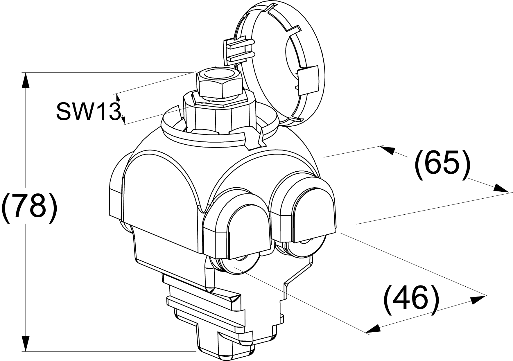 оборудование SLIP22.1R Зажим прокалывающий Al 10-95 мм² или Cu 1.5-70 мм² с Al 10-95 мм² или Cu 1.5-70 мм² ЭНЕРВИК электротехника