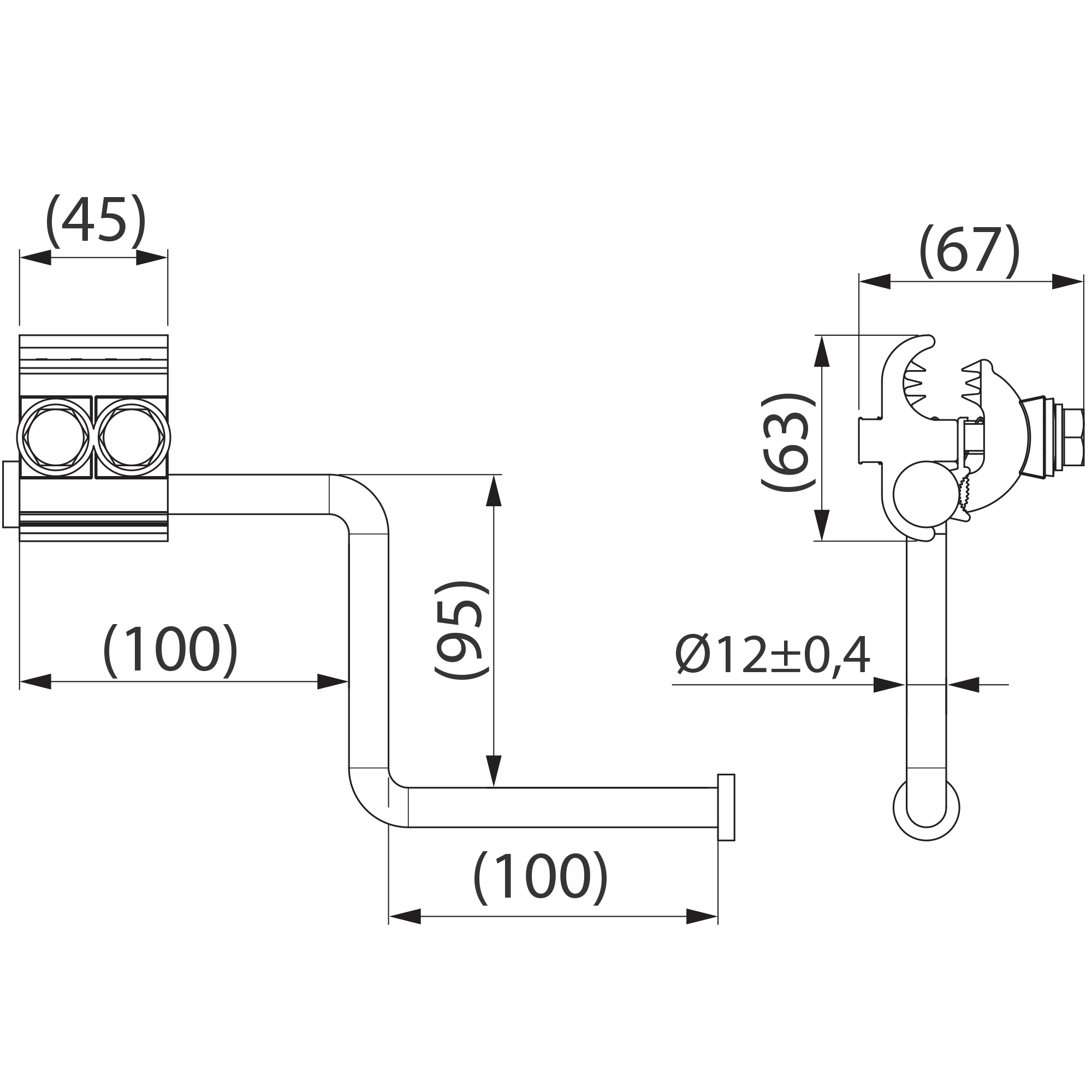 оборудование SEW20.3R Разъем для заземл. и закоротки с Г-образным рогом, Al 35-150 мм² ЭНЕРВИК электротехника