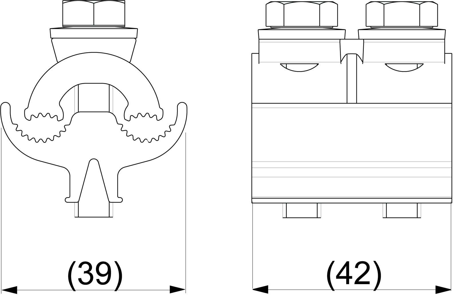 оборудование SL37.27R Зажим плашечный Al/Cu 10-95 мм² и Al/Cu 10-95 мм² ЭНЕРВИК электротехника