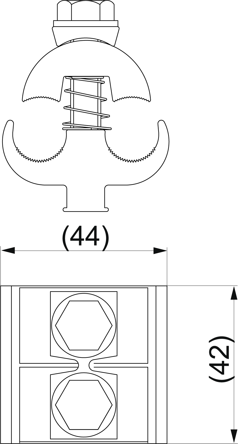оборудование SL4.25R Зажим плашечный Al 16-120 мм² / Al 16-120 мм², с пружиной ЭНЕРВИК электротехника