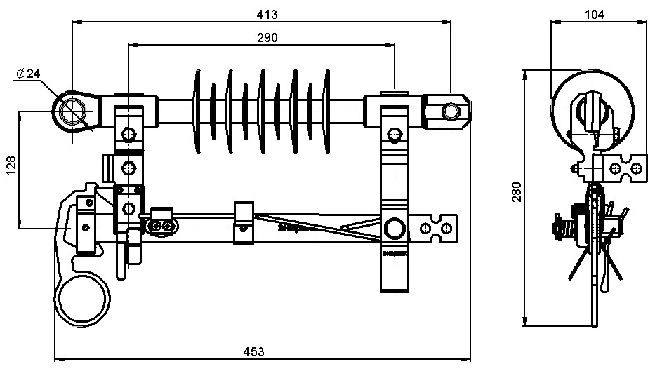 оборудование SZ24R Разъединитель линейный 6-20 кВ, комплект на 3 фазы ЭНЕРВИК электротехника