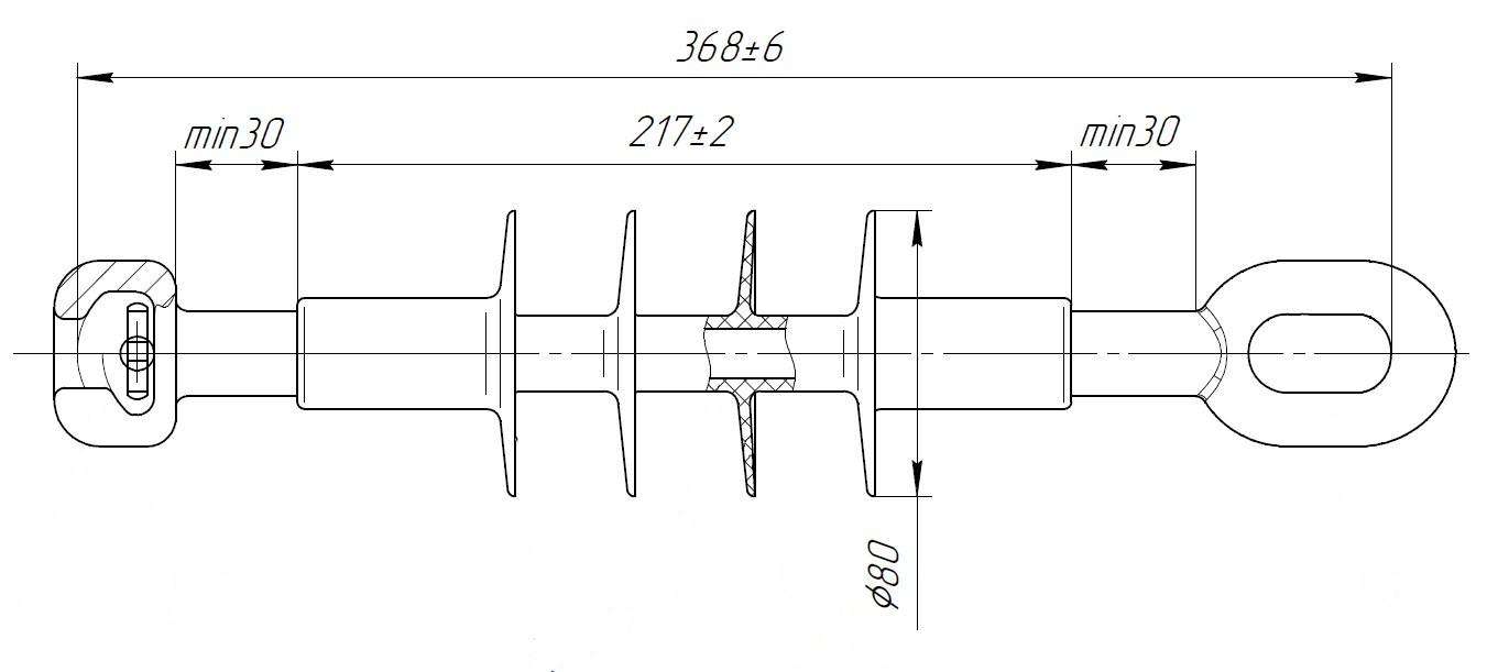 оборудование SDI90.152R Изолятор натяжной композитный 10 кВ, 70 кН, гнездо-проушина ЭНЕРВИК электротехника