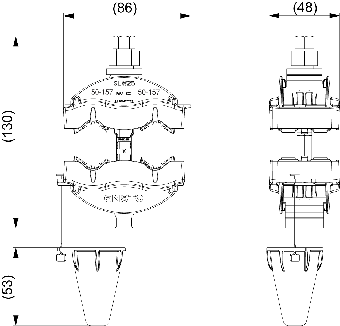 оборудование SLW26R Зажим прокалывающий СИП-3 50-157 мм² ЭНЕРВИК электротехника