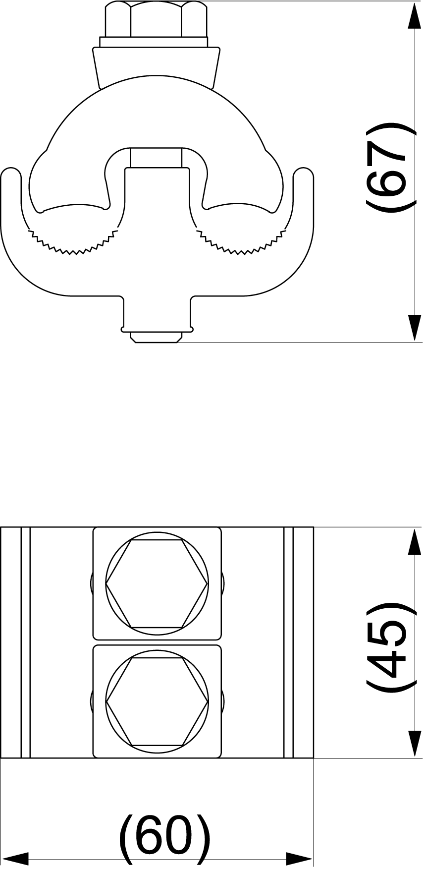 оборудование SL14.2 Зажим плашечный Al/Cu 50-240/Al 50-240 Cu 50-150мм² ЭНЕРВИК электротехника